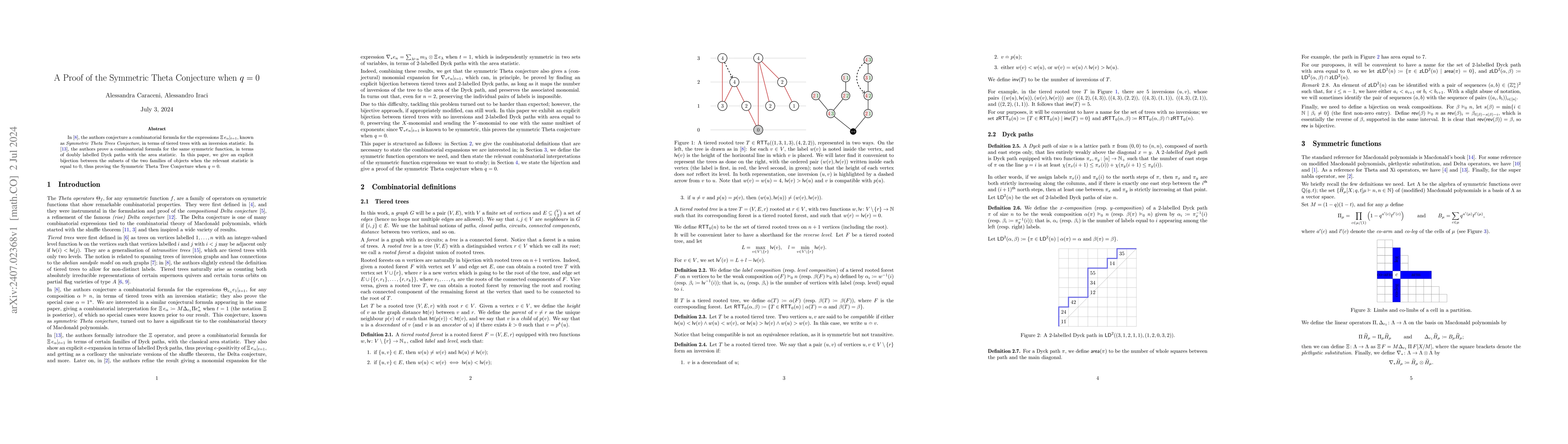 Thumbnail for A Proof of the Symmetric Theta Conjecture when q = 0
