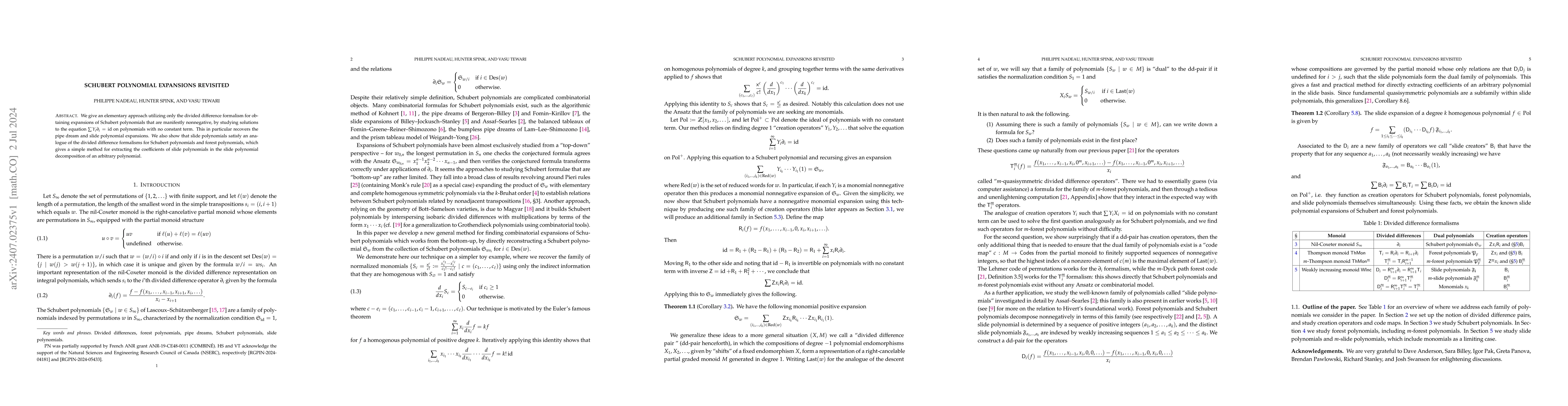 Thumbnail for Schubert polynomial expansions revisited