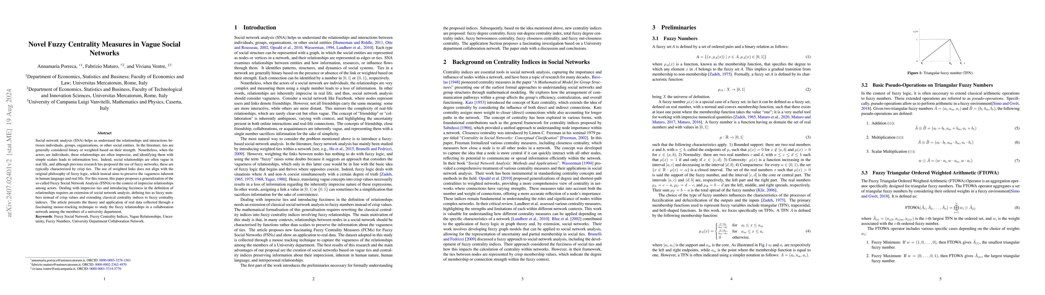 Thumbnail for Fuzzy Social Network Analysis: Theory and Application in a University
  Department's Collaboration Network