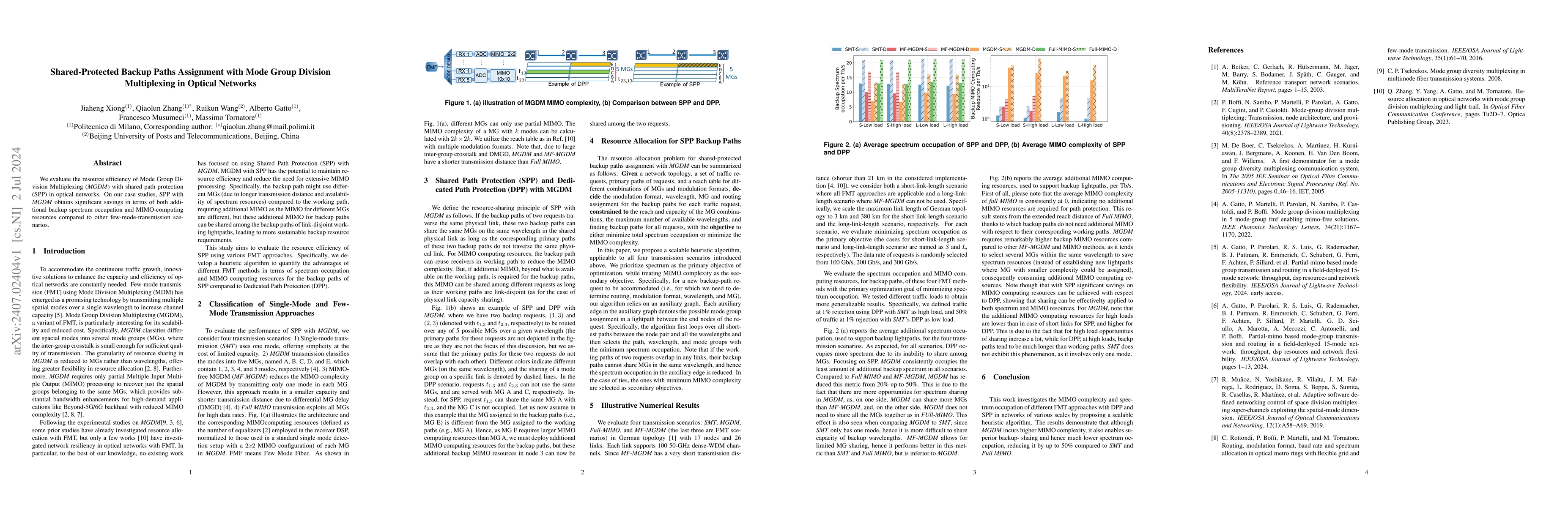 Thumbnail for Shared-Protected Backup Paths Assignment with Mode Group Division
  Multiplexing in Optical Networks