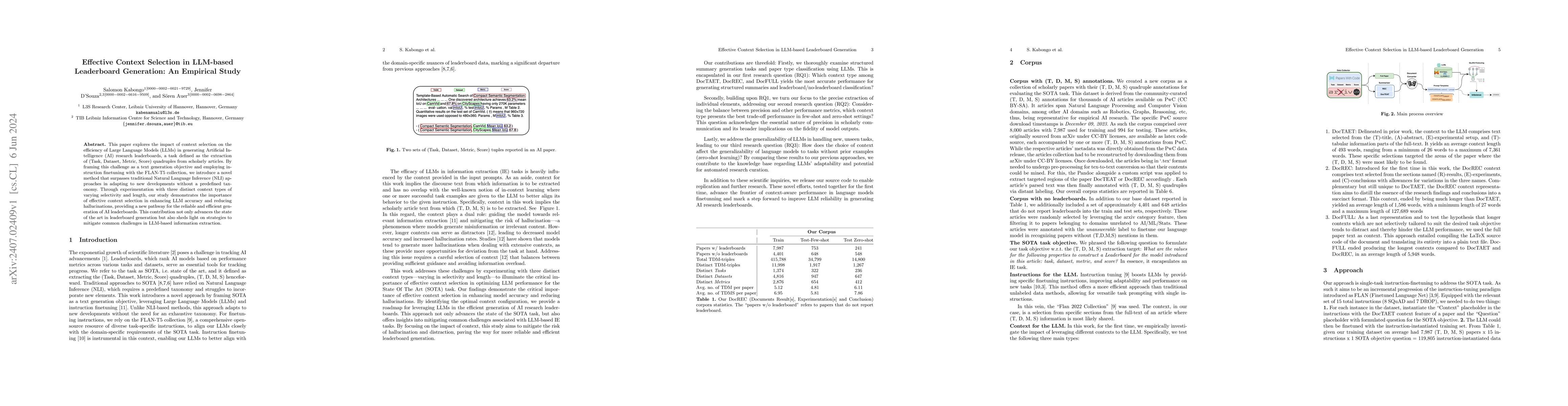 Thumbnail for Effective Context Selection in LLM-based Leaderboard Generation: An
  Empirical Study