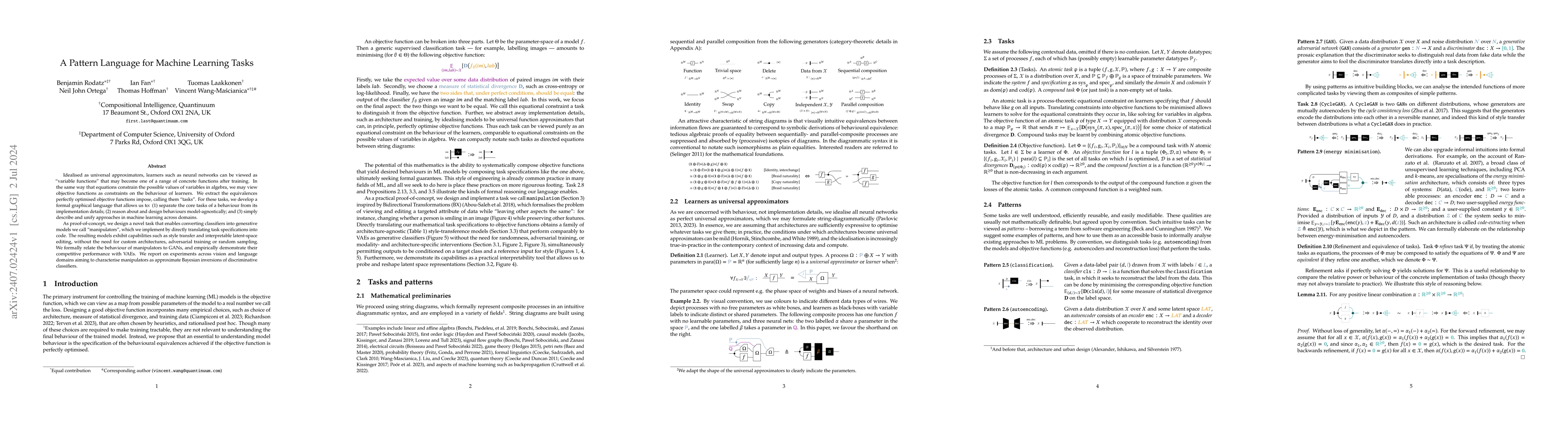 Thumbnail for A Pattern Language for Machine Learning Tasks