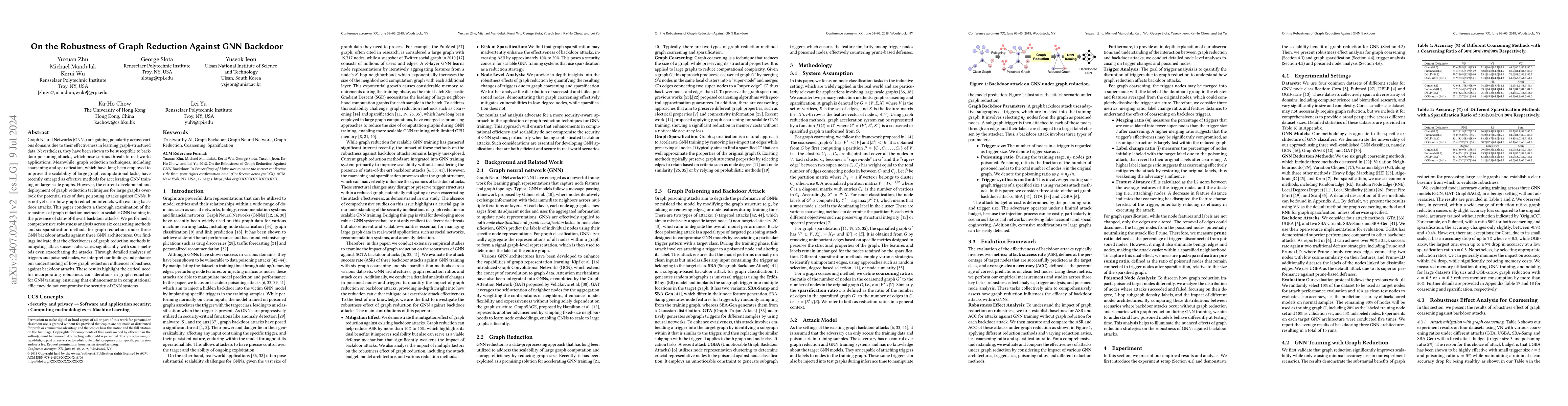 Thumbnail for On the Robustness of Graph Reduction Against GNN Backdoor