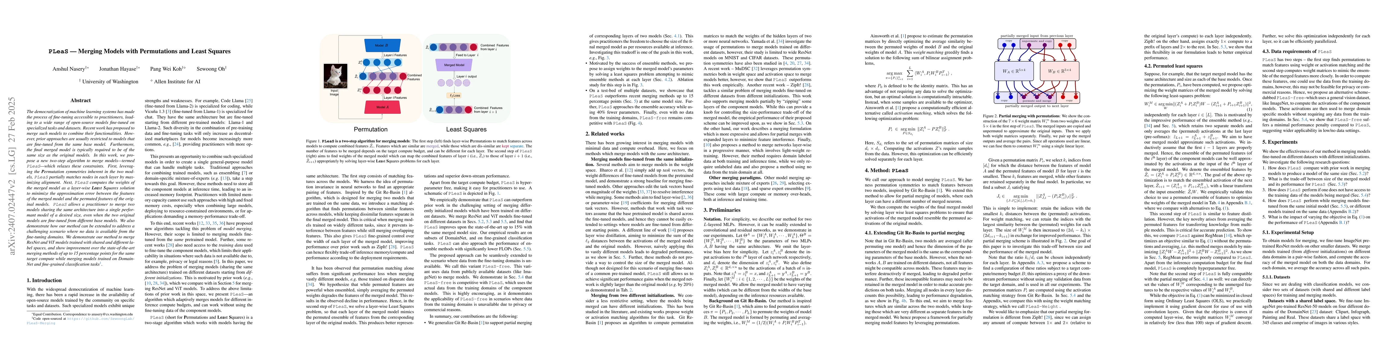 Thumbnail for PLeaS -- Merging Models with Permutations and Least Squares