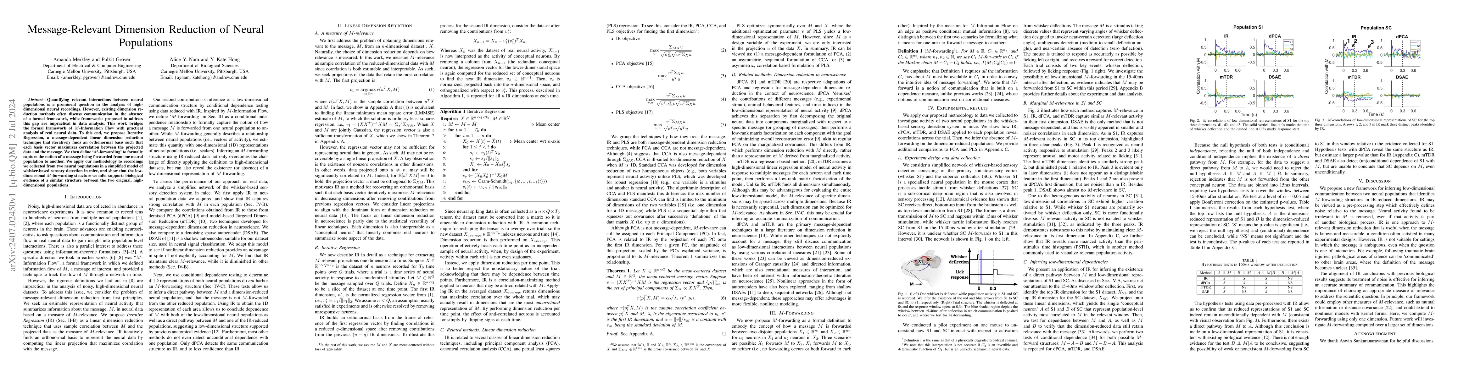 Thumbnail for Message-Relevant Dimension Reduction of Neural Populations