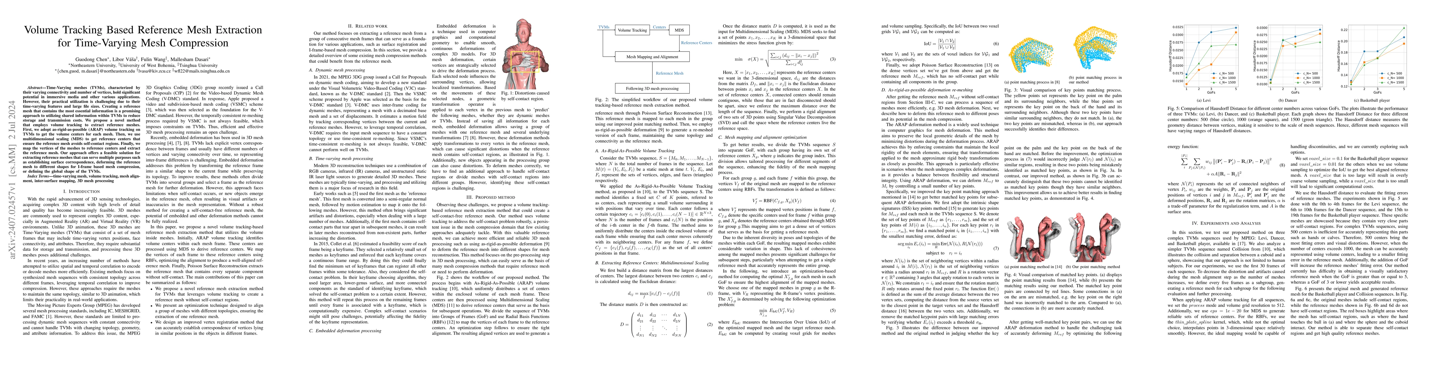 Thumbnail for Volume Tracking Based Reference Mesh Extraction for Time-Varying Mesh
  Compression