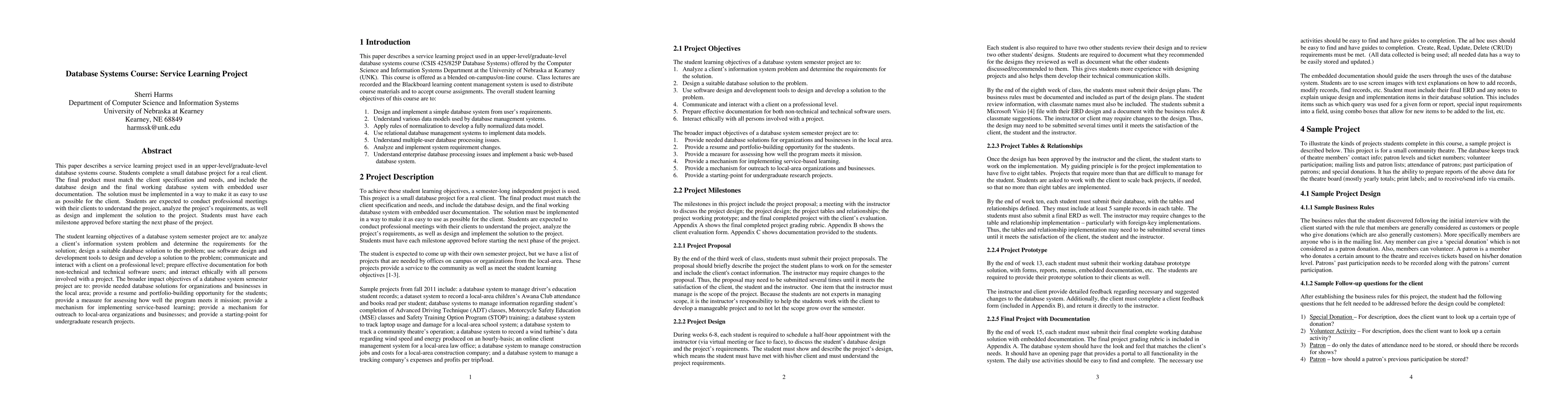 Thumbnail for Database Systems Course: Service Learning Project