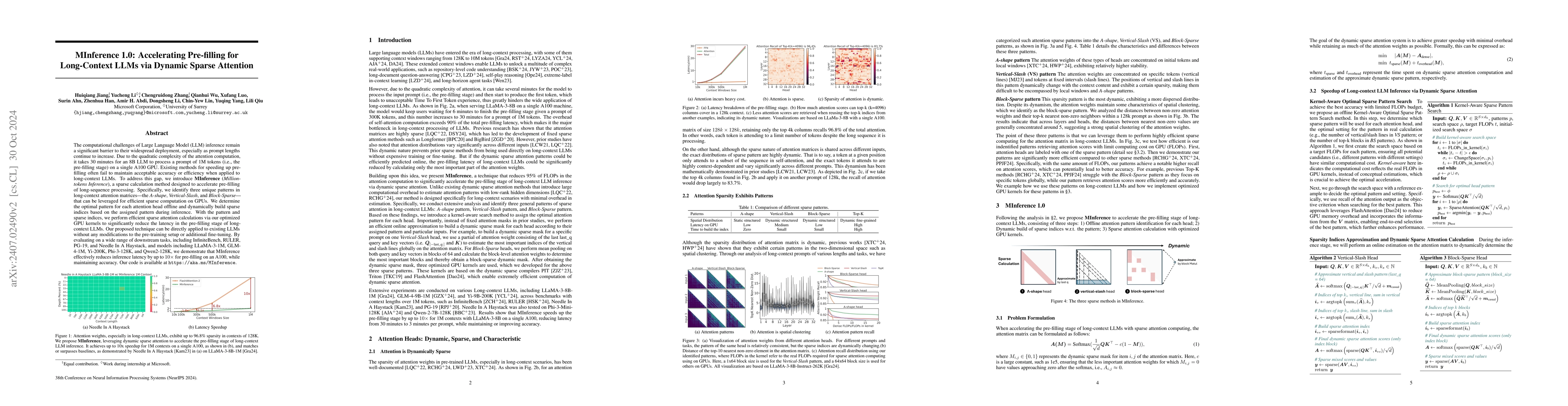Thumbnail for MInference 1.0: Accelerating Pre-filling for Long-Context LLMs via
  Dynamic Sparse Attention