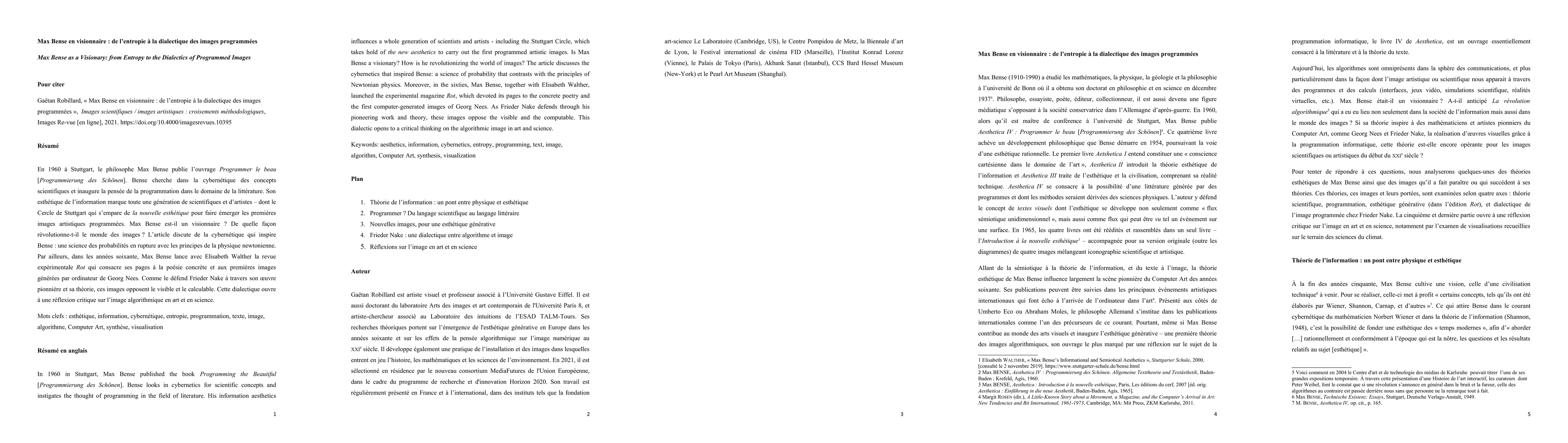 Thumbnail for Max Bense as a Visionary: from Entropy to the Dialectics of Programmed
  Images