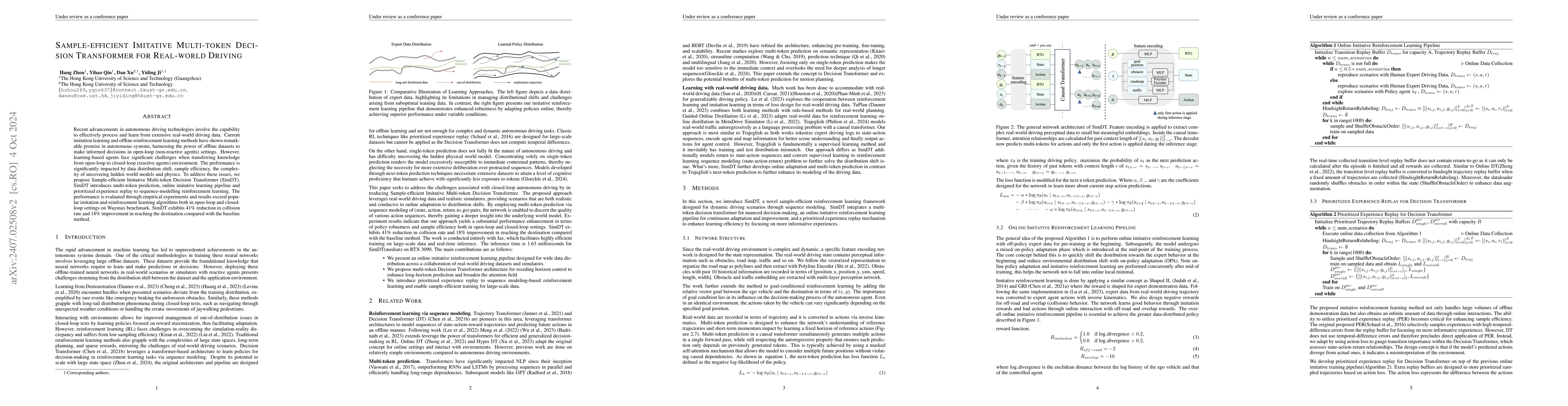 Thumbnail for Sample-efficient Imitative Multi-token Decision Transformer for
  Generalizable Real World Driving