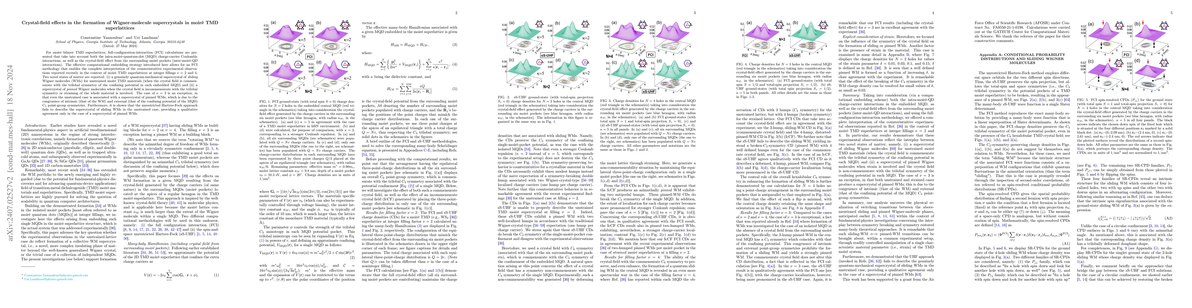 Thumbnail for Crystal-field effects in the formation of Wigner-molecule supercrystals
  in moir\'e TMD superlattices