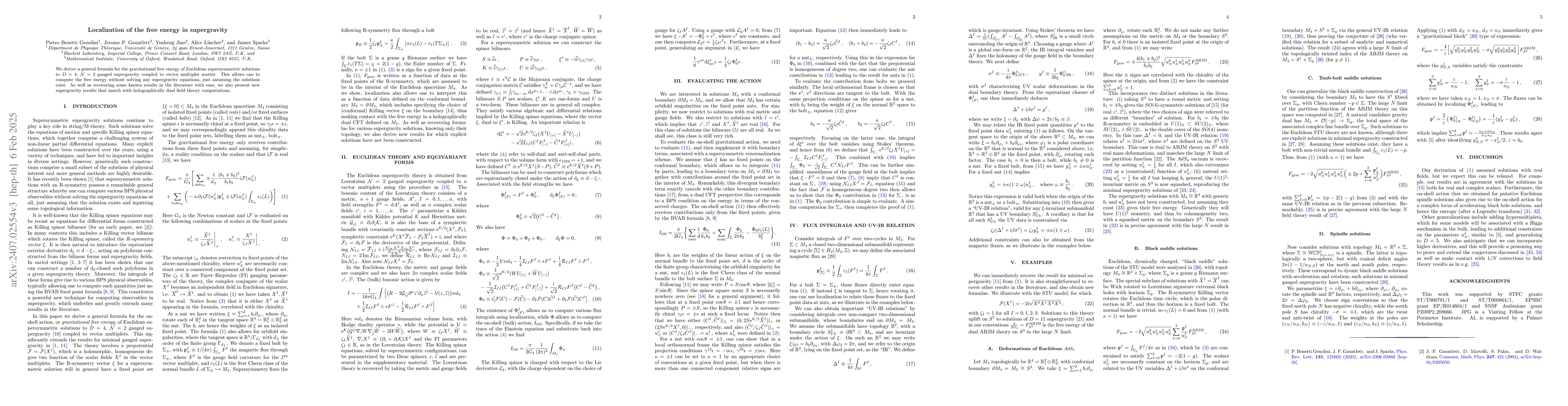 Thumbnail for Localization of the free energy in supergravity