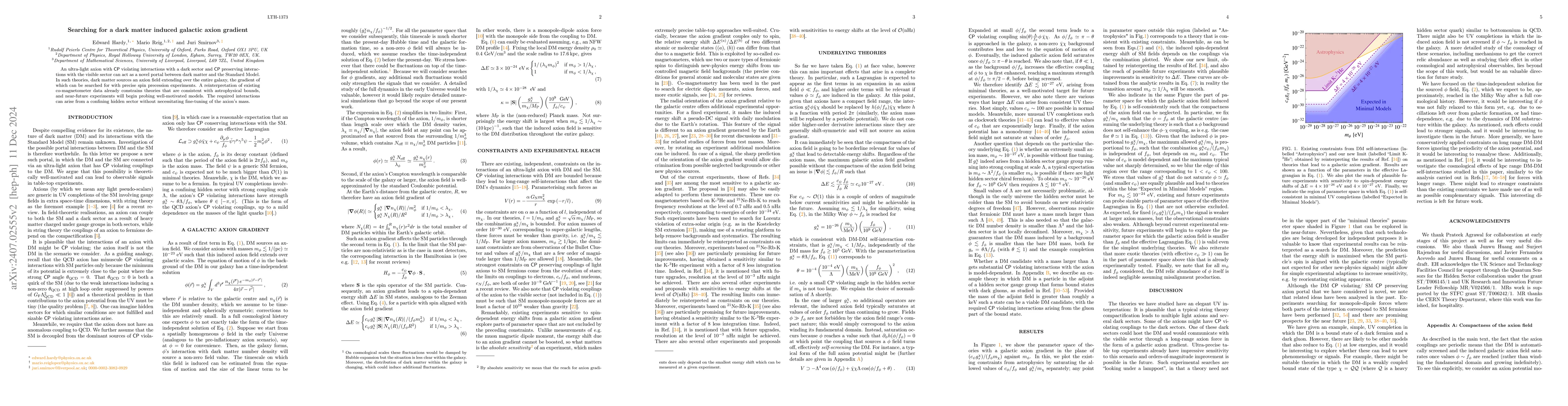 Thumbnail for Searching for a dark matter induced galactic axion gradient