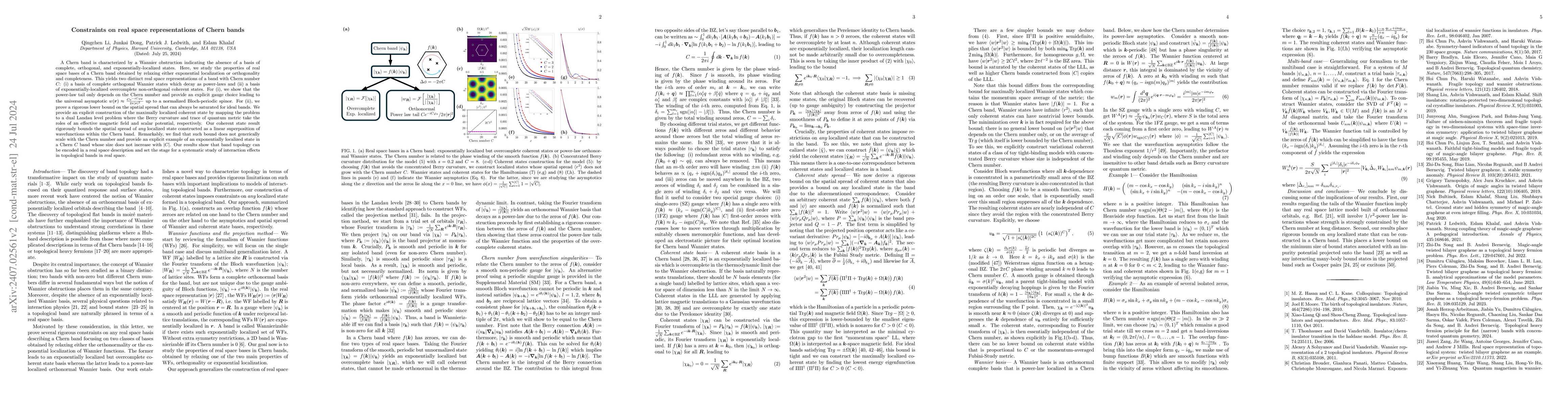 Thumbnail for Constraints on real space representations of Chern bands