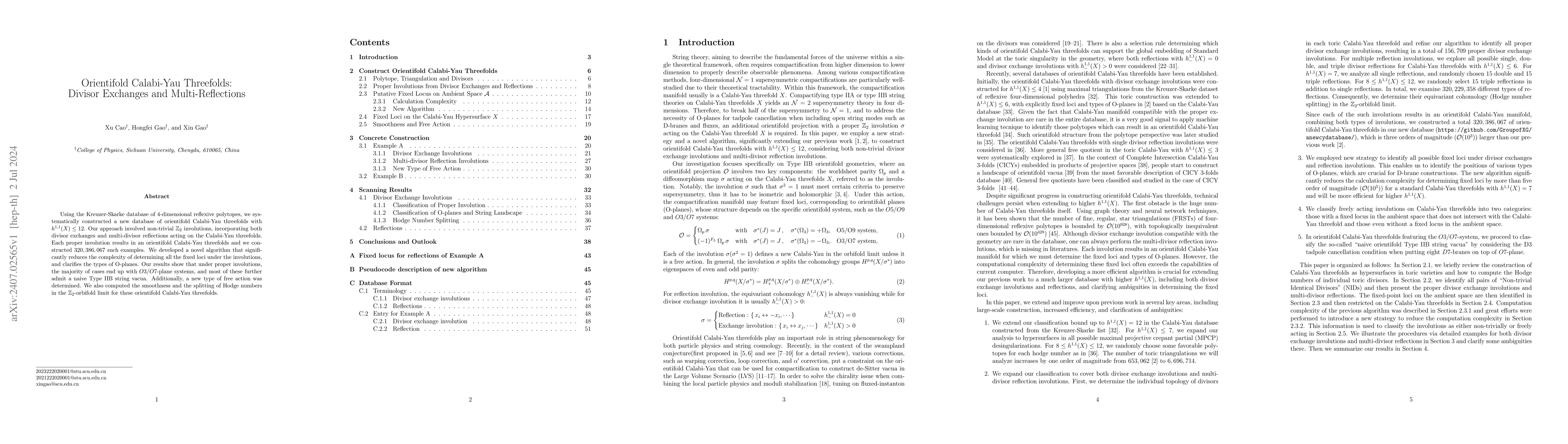 Thumbnail for Orientifold Calabi-Yau Threefolds: Divisor Exchanges and
  Multi-Reflections