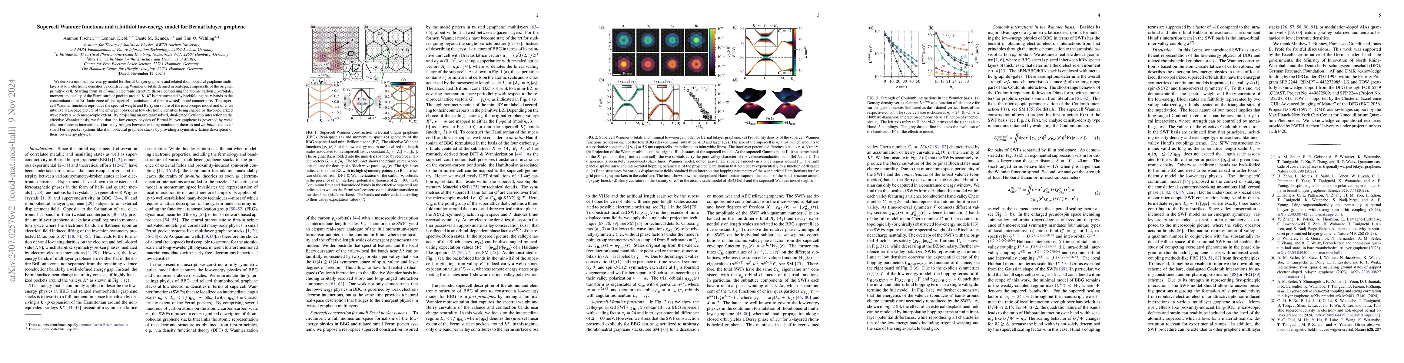 Thumbnail for Supercell Wannier functions and faithful low-energy model for Bernal
  bilayer graphene