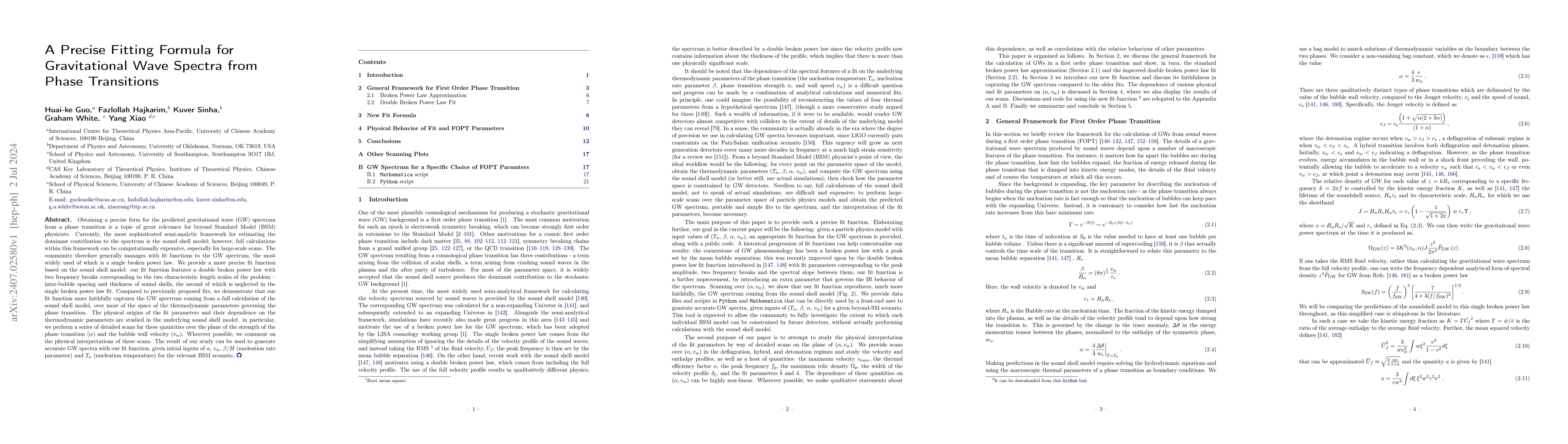 Thumbnail for A Precise Fitting Formula for Gravitational Wave Spectra from Phase
  Transitions