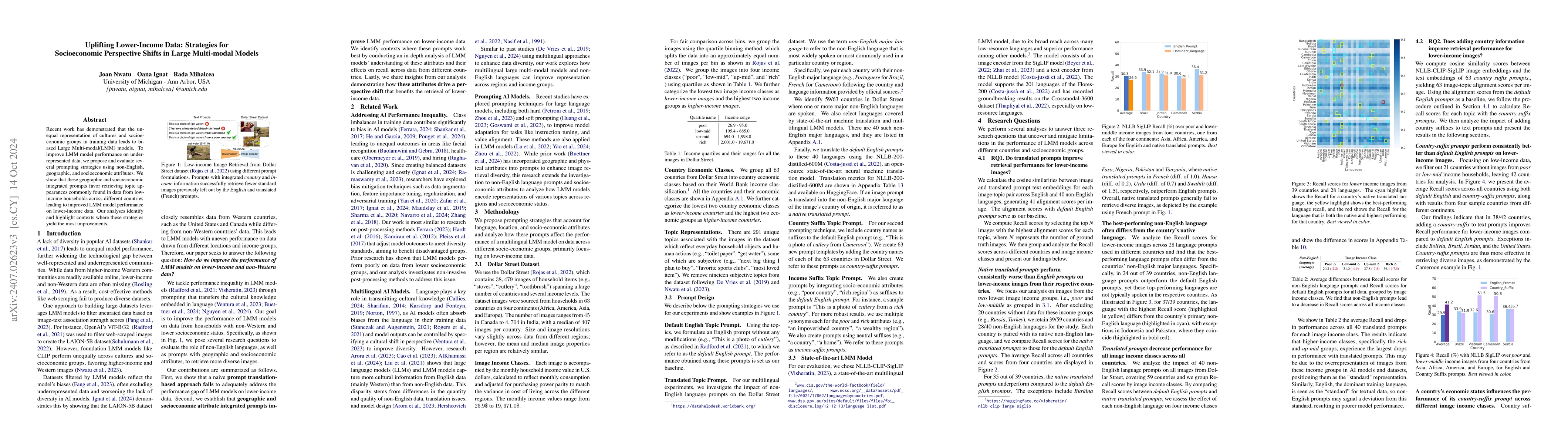 Thumbnail for Uplifting Lower-Income Data: Strategies for Socioeconomic Perspective
  Shifts in Vision-Language Models