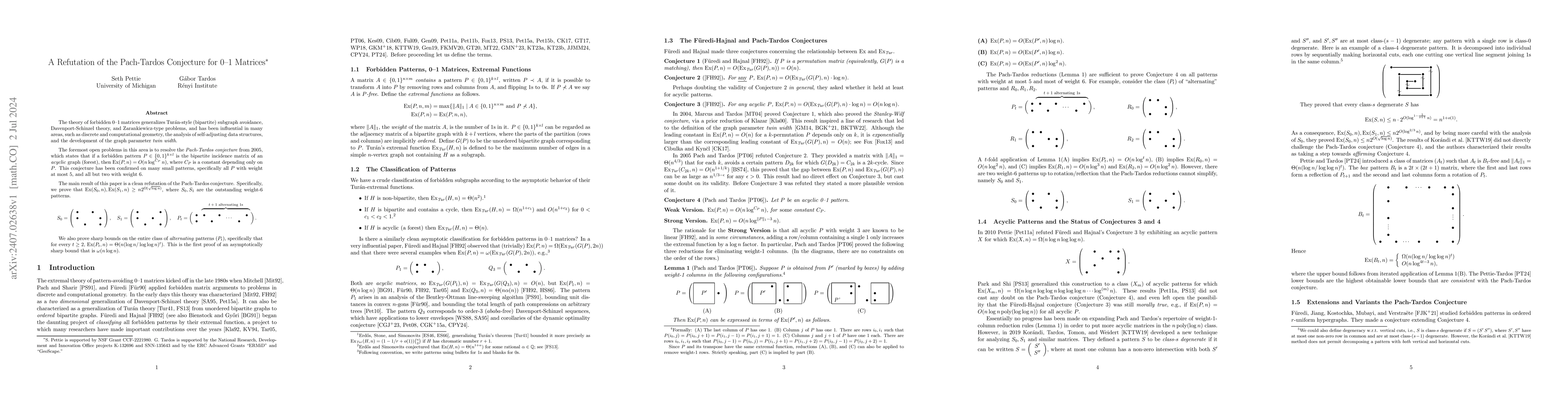Thumbnail for A Refutation of the Pach-Tardos Conjecture for 0-1 Matrices