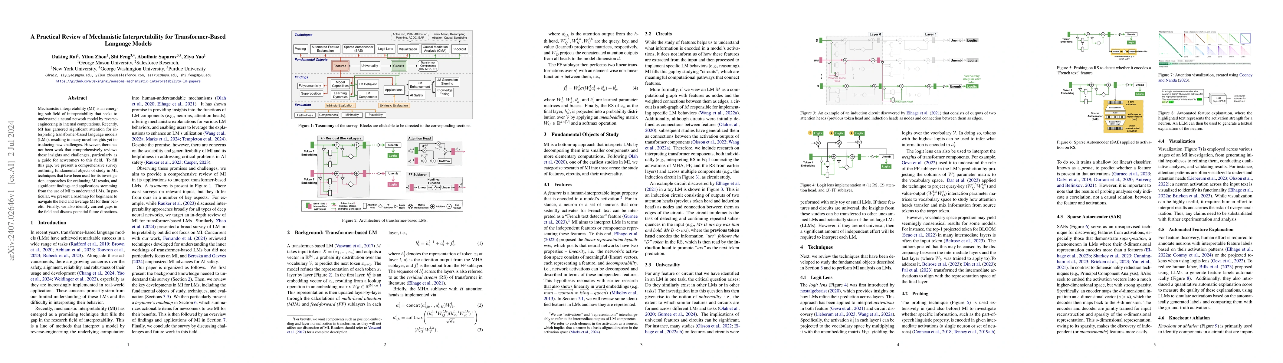 Thumbnail for A Practical Review of Mechanistic Interpretability for Transformer-Based
  Language Models