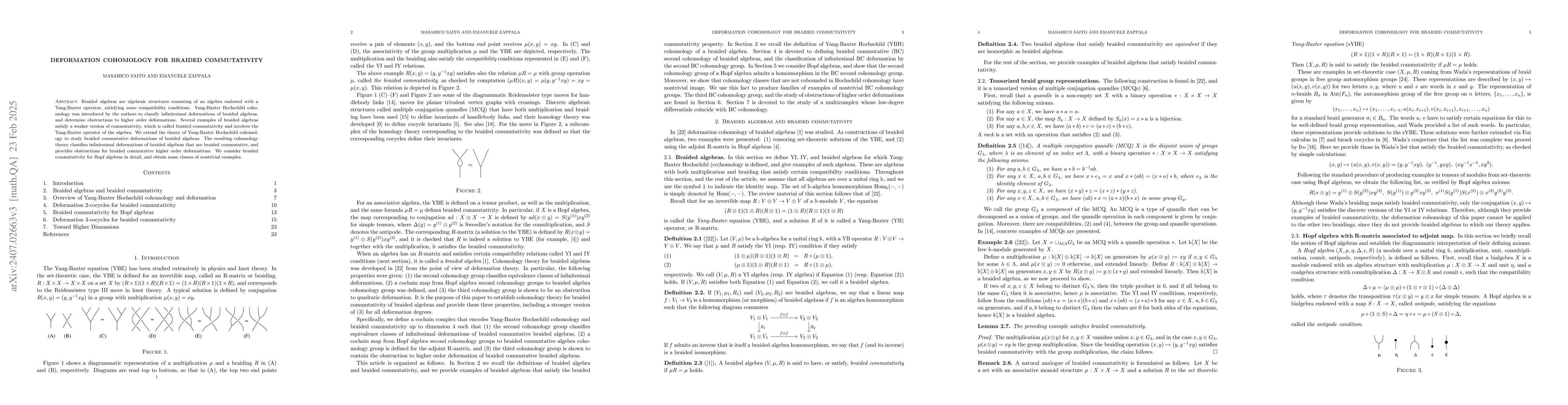Thumbnail for Deformation Cohomology for Braided Commutativity