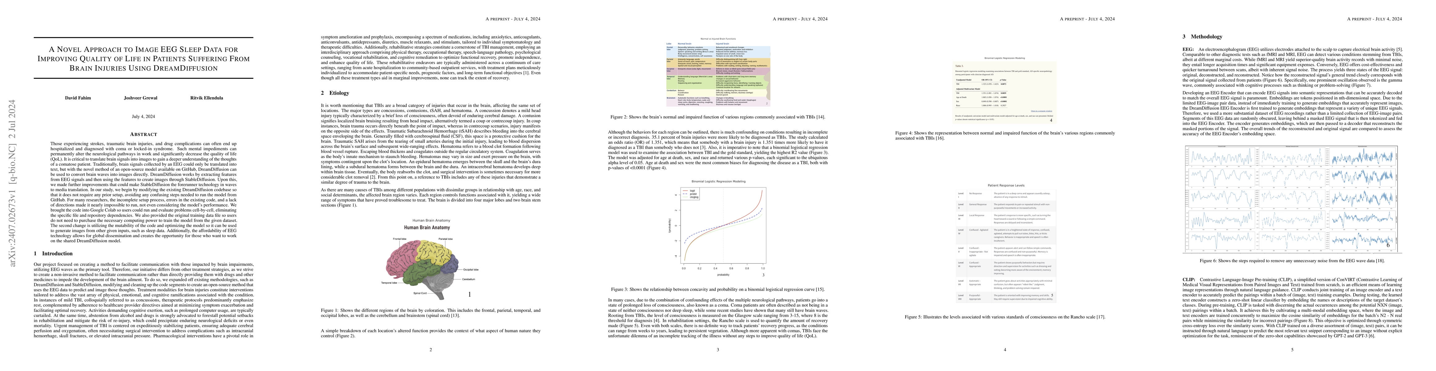 Thumbnail for A Novel Approach to Image EEG Sleep Data for Improving Quality of Life
  in Patients Suffering From Brain Injuries Using DreamDiffusion