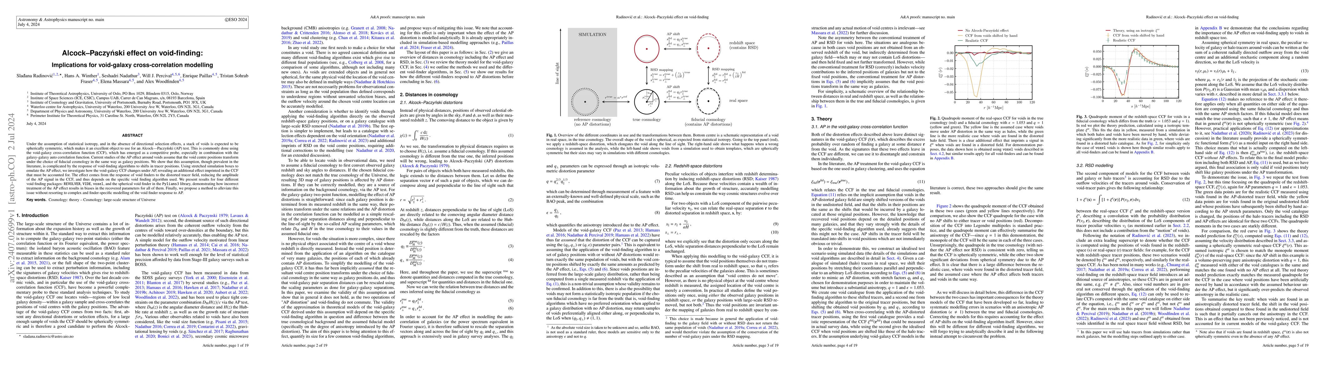 Thumbnail for Alcock-Paczy\'nski effect on void-finding: Implications for void-galaxy
  cross-correlation modelling