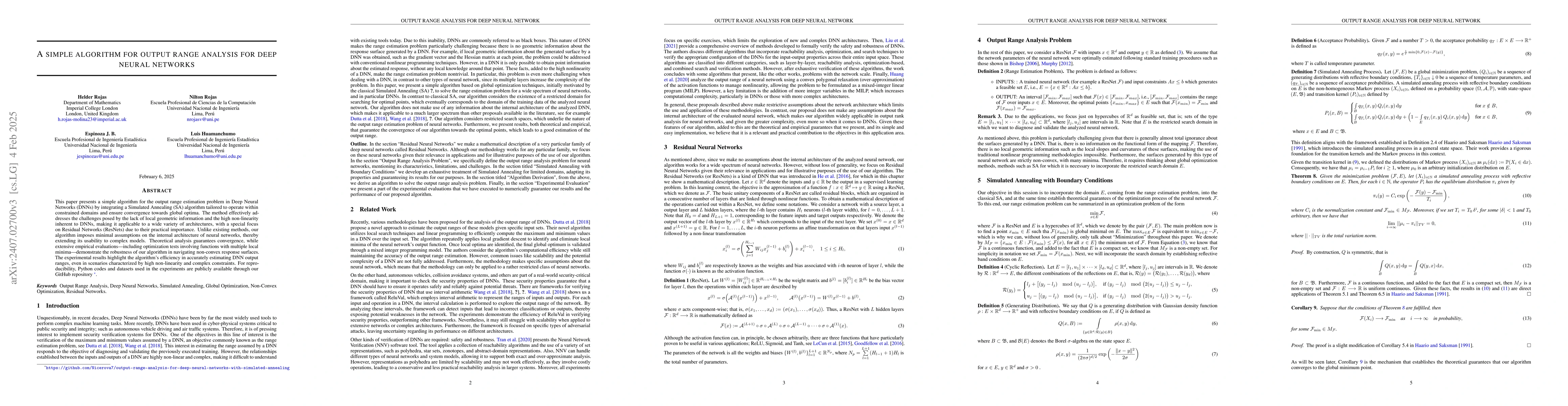 Thumbnail for Output Range Analysis for Deep Neural Networks based on Simulated
  Annealing Processes