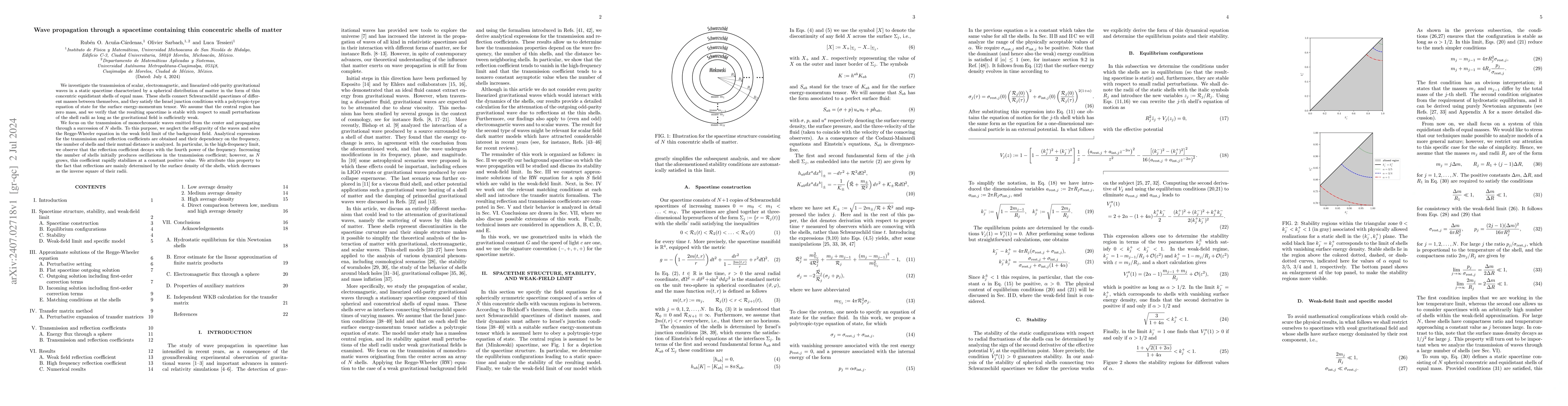 Thumbnail for Wave propagation through a spacetime containing thin concentric shells
  of matter