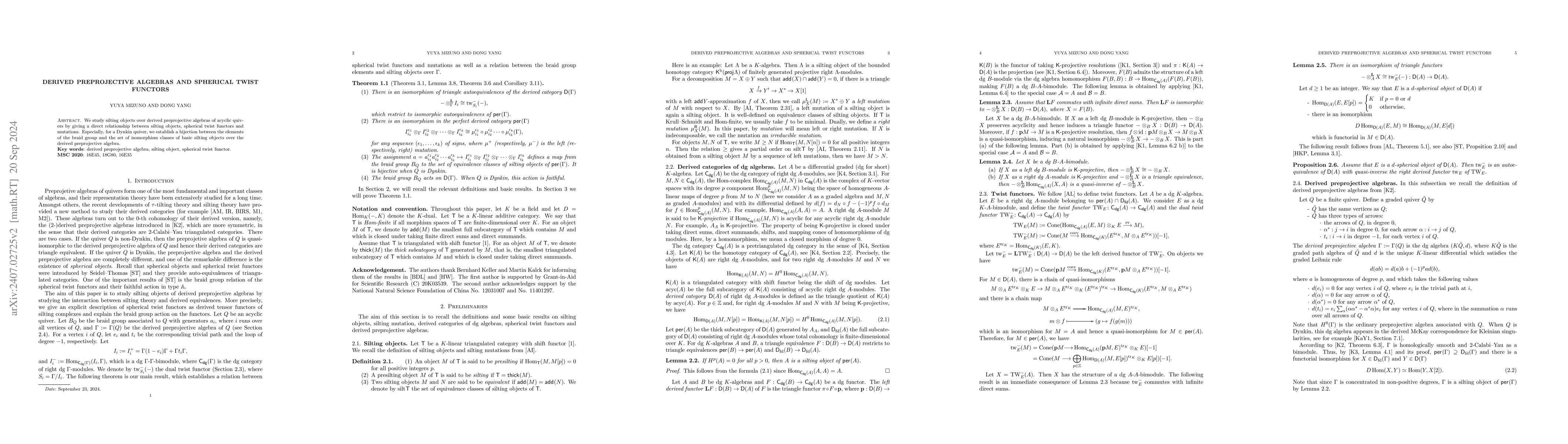 Thumbnail for Derived preprojective algebras and spherical twist functors