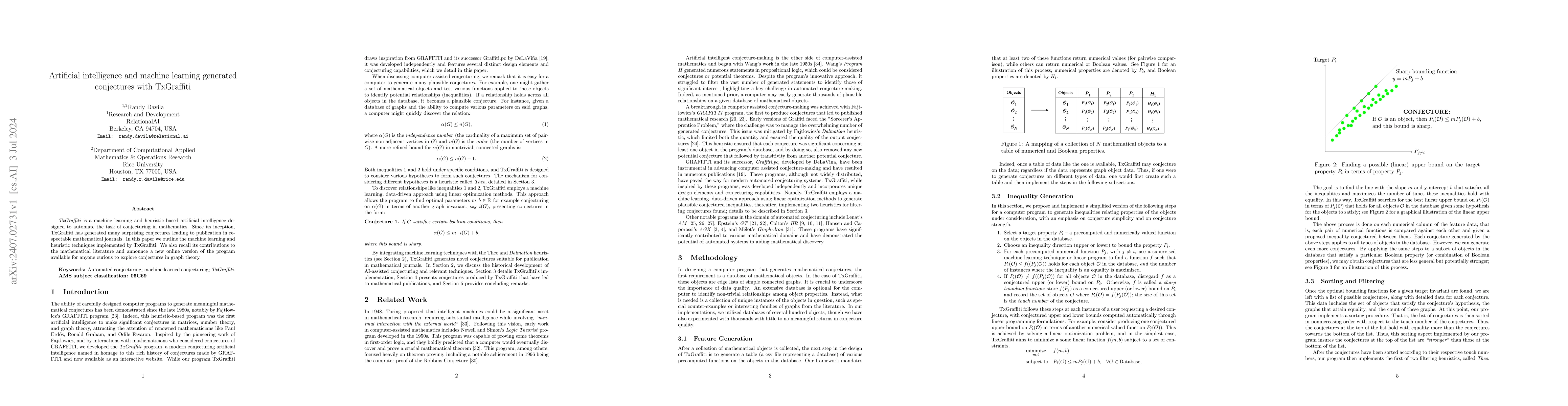 Thumbnail for Artificial intelligence and machine learning generated conjectures with
  TxGraffiti