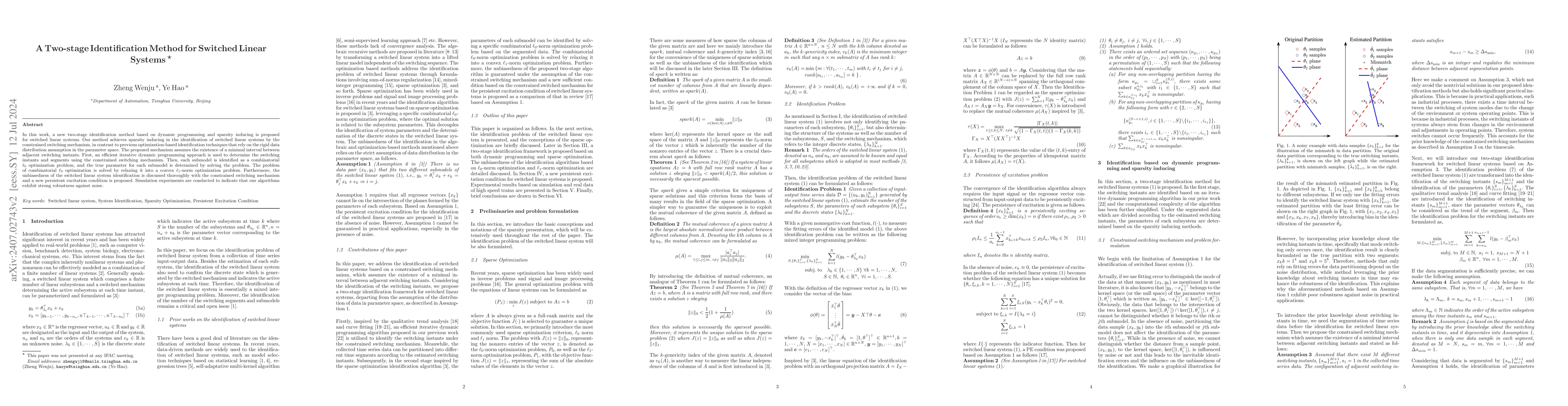 Thumbnail for A Two-stage Identification Method for Switched Linear Systems