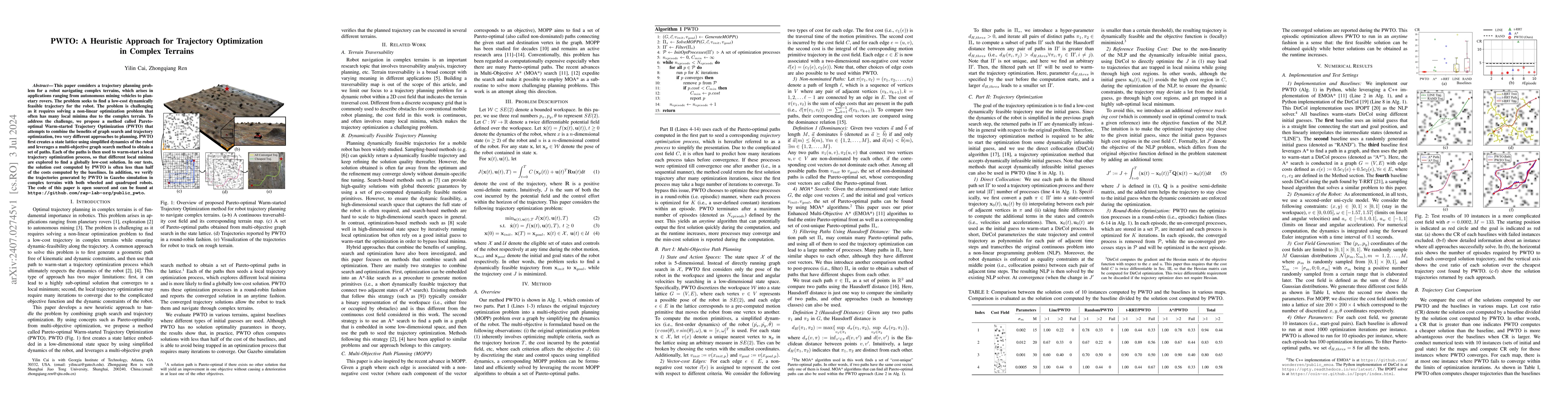Thumbnail for PWTO: A Heuristic Approach for Trajectory Optimization in Complex
  Terrains