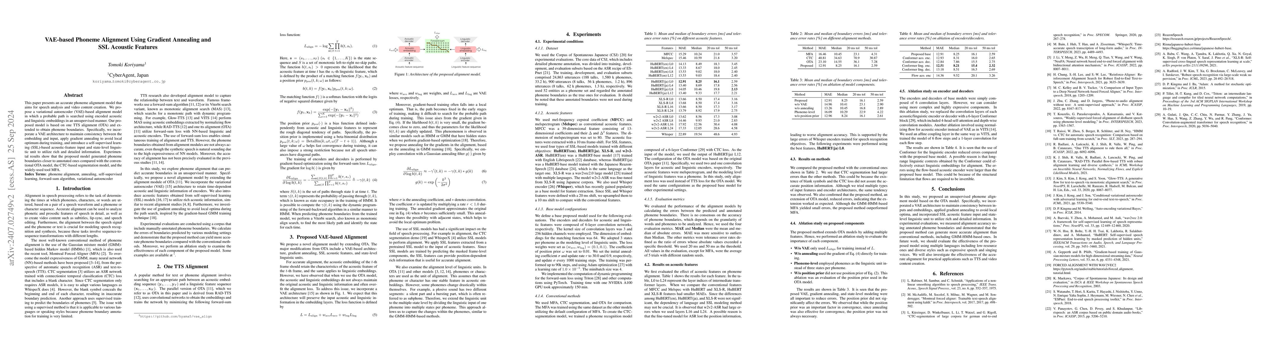 Thumbnail for VAE-based Phoneme Alignment Using Gradient Annealing and SSL Acoustic
  Features