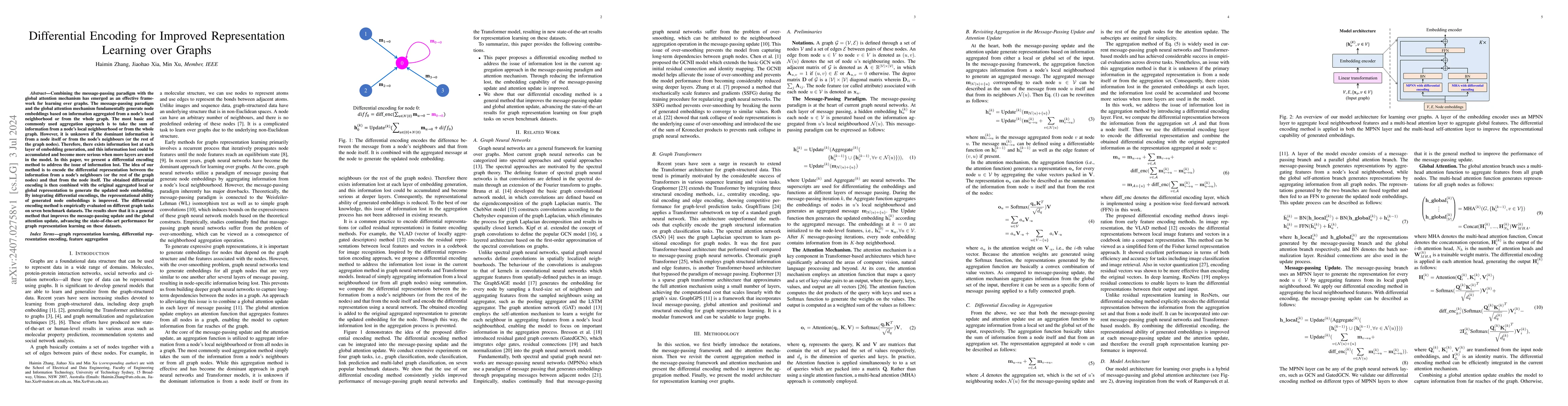 Thumbnail for Differential Encoding for Improved Representation Learning over Graphs