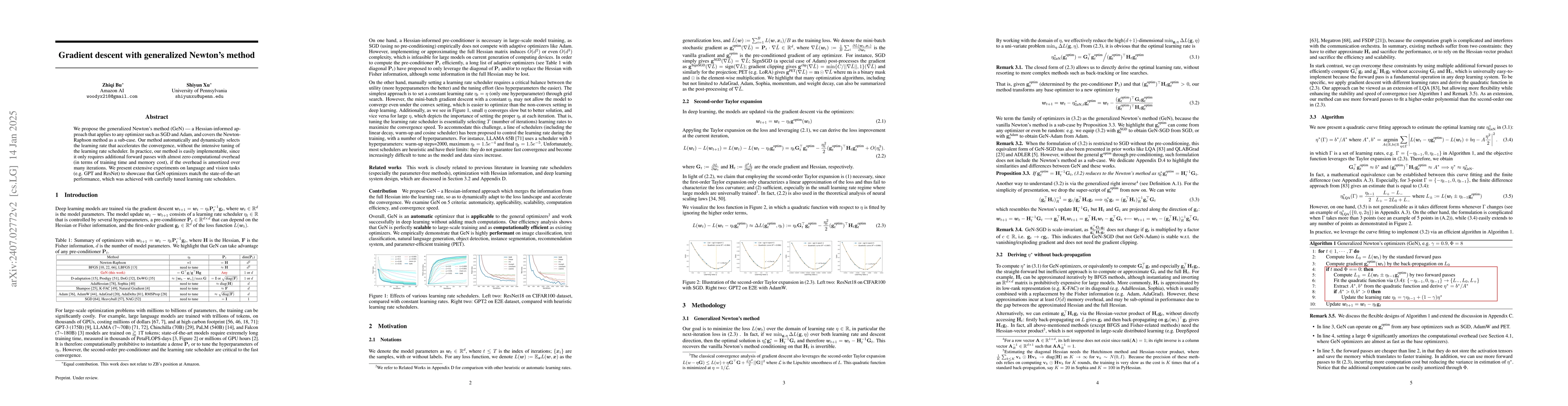 Thumbnail for Automatic gradient descent with generalized Newton's method