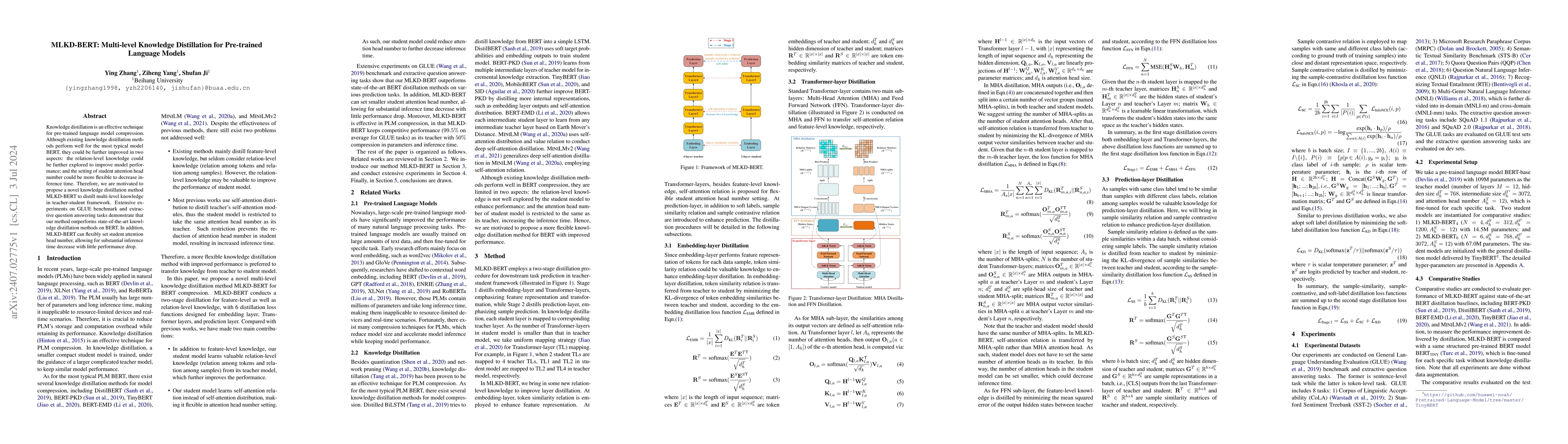 Thumbnail for MLKD-BERT: Multi-level Knowledge Distillation for Pre-trained Language
  Models
