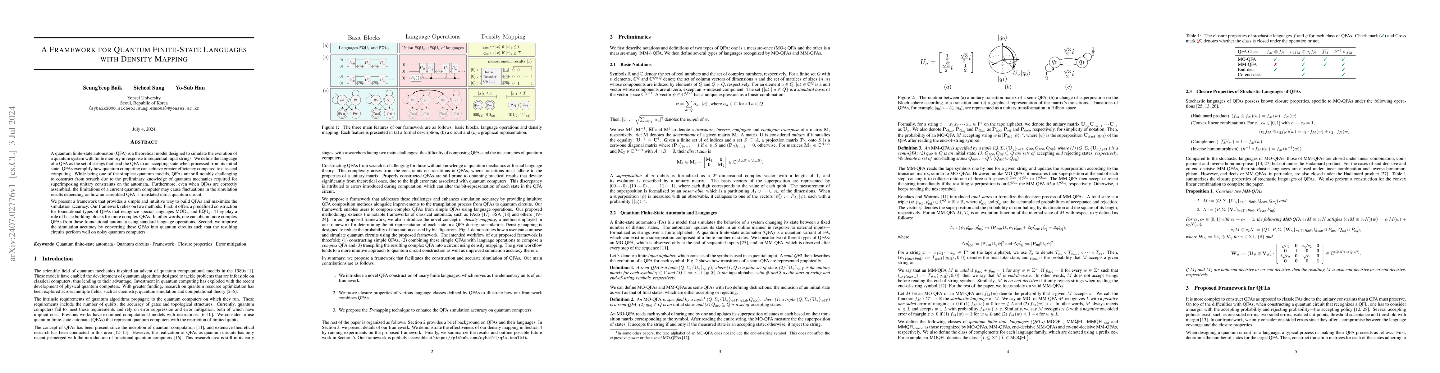 Thumbnail for A Framework for Quantum Finite-State Languages with Density Mapping