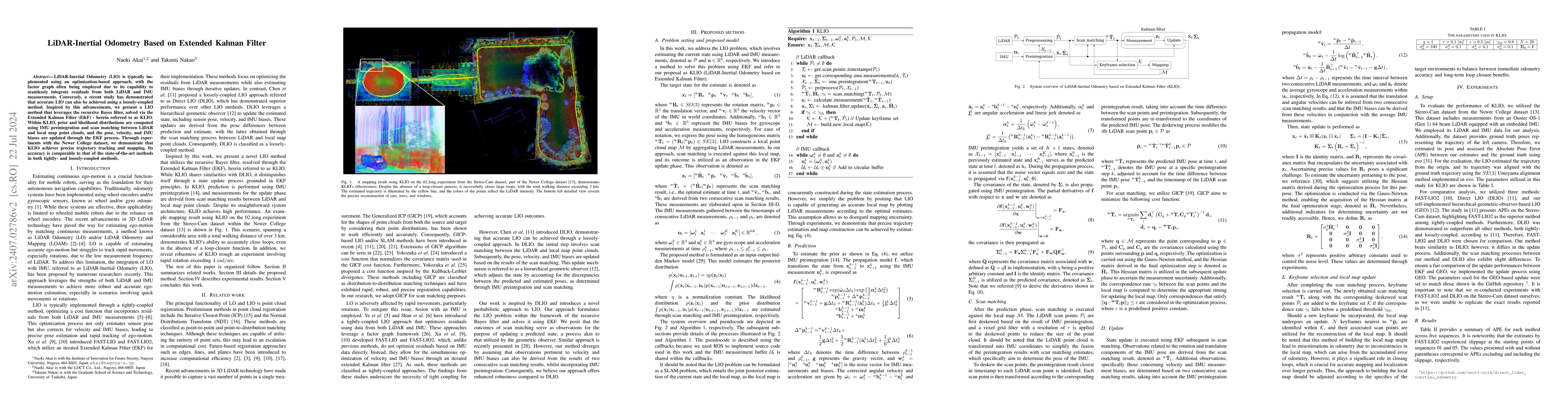 Thumbnail for LiDAR-Inertial Odometry Based on Extended Kalman Filter