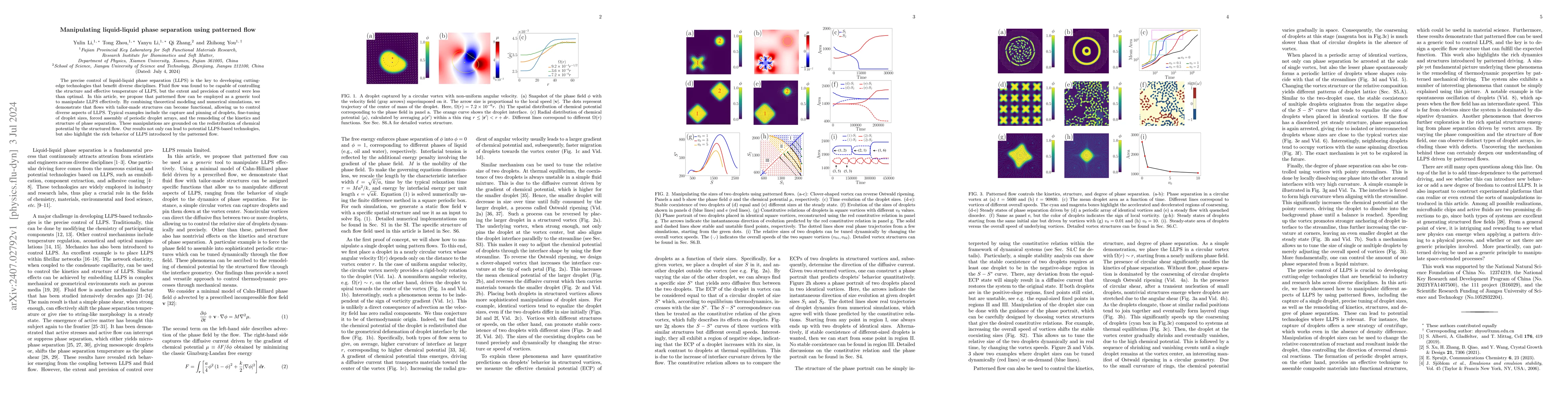 Thumbnail for Manipulating liquid-liquid phase separation using patterned flow