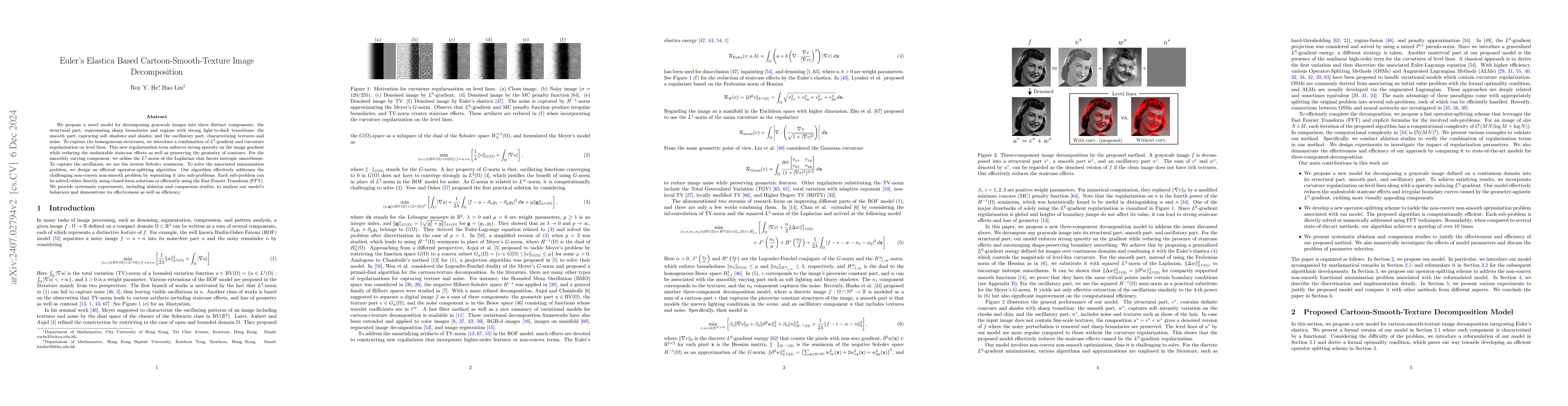 Thumbnail for Euler's Elastica Based Cartoon-Smooth-Texture Image Decomposition