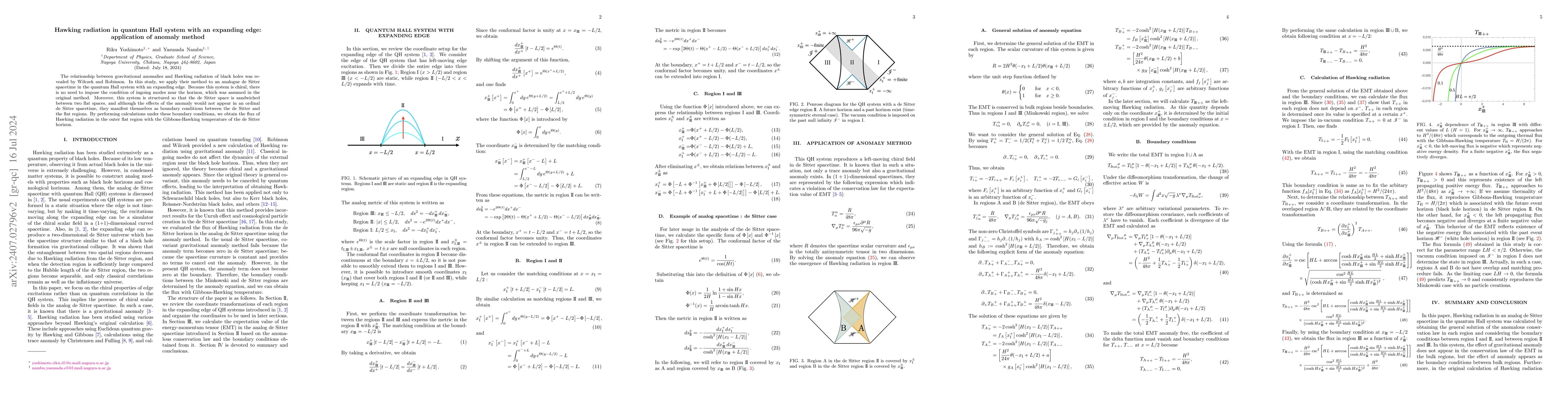 Thumbnail for Hawking radiation in quantum Hall system with an expanding edge:
  application of anomaly method