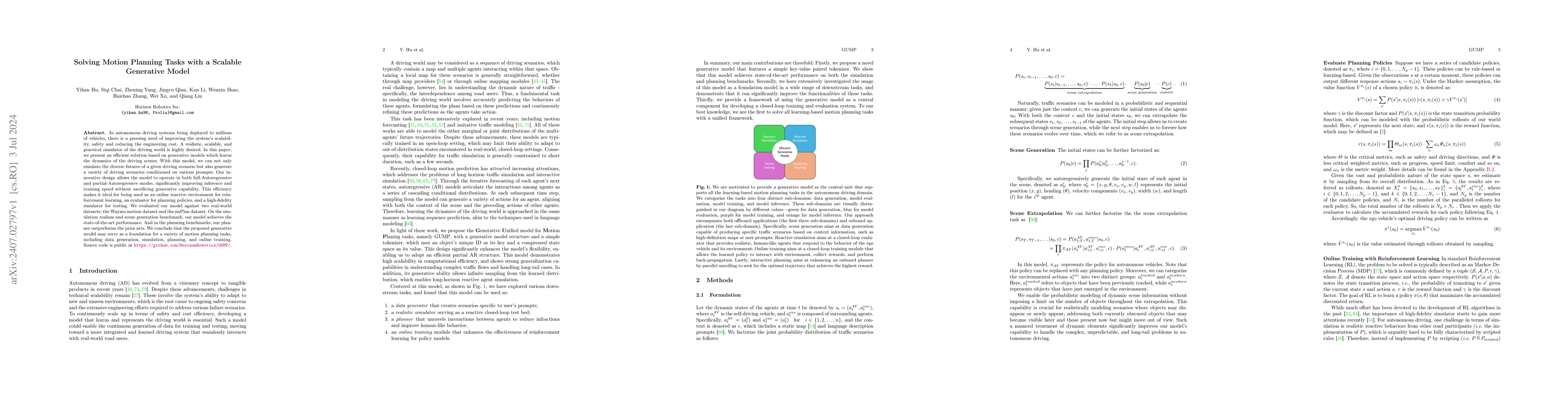 Thumbnail for Solving Motion Planning Tasks with a Scalable Generative Model