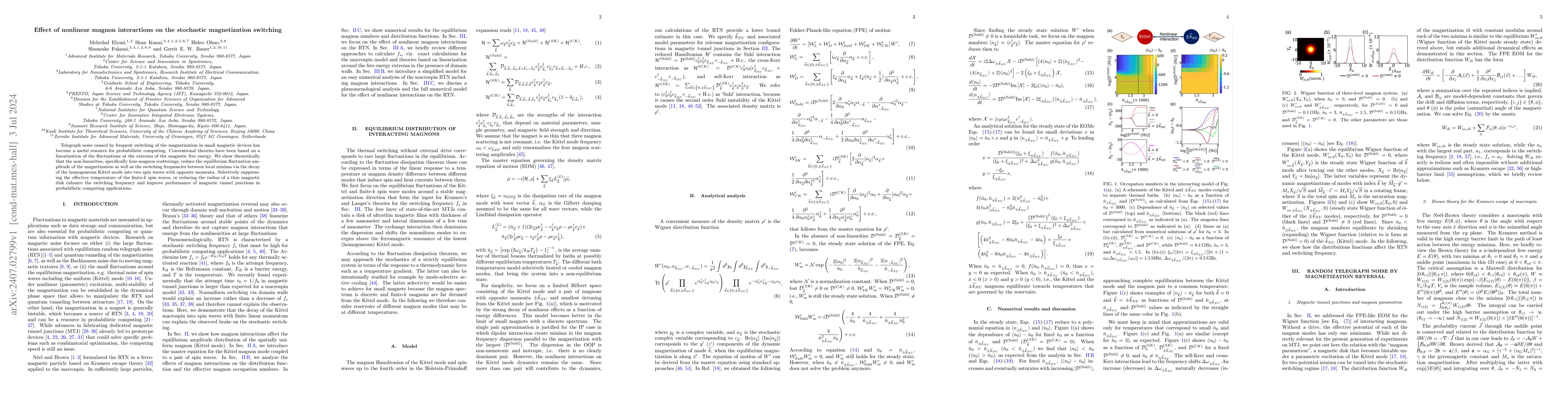 Thumbnail for Effect of nonlinear magnon interactions on the stochastic magnetization
  switching