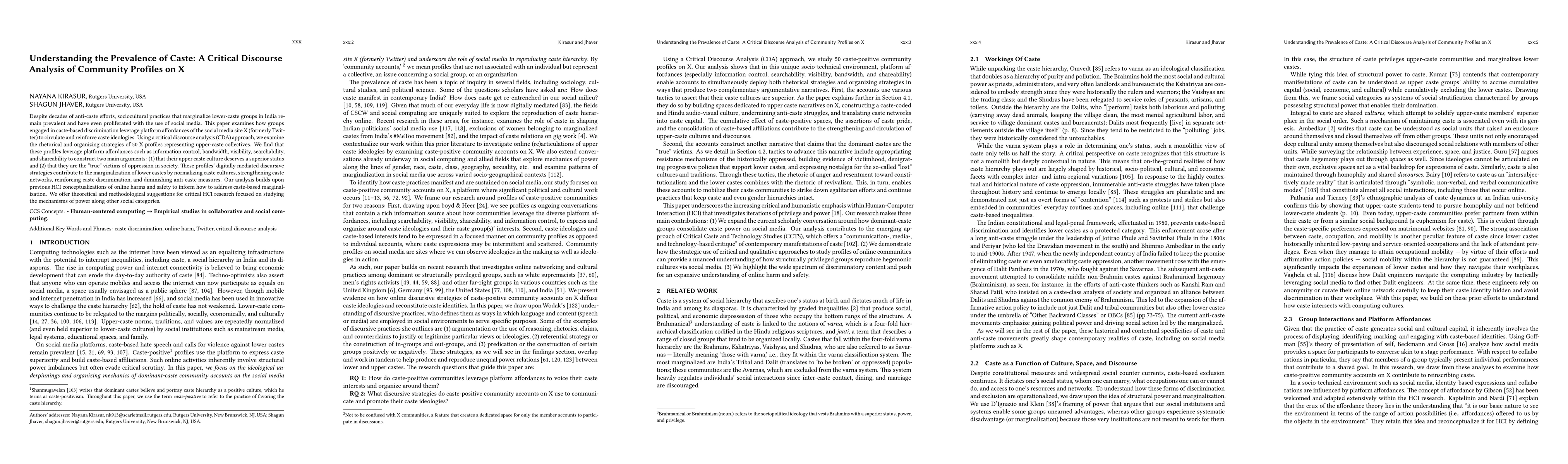 Thumbnail for Understanding the Resilience of Caste: A Critical Discourse Analysis of
  Community Profiles on X