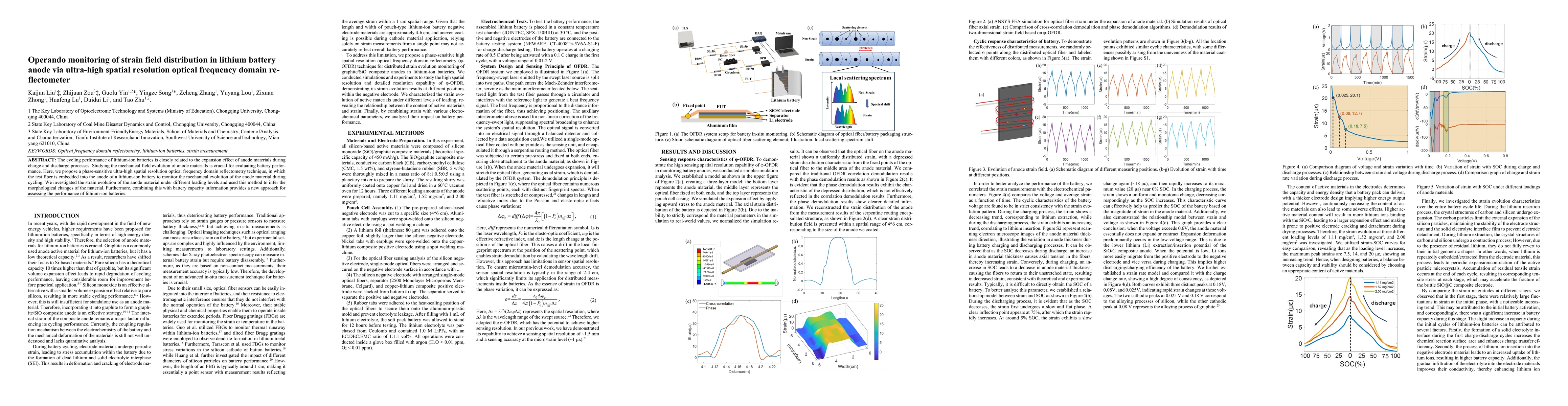 Thumbnail for Operando monitoring of strain field distribution in lithium battery
  anode via ultra-high spatial resolution optical frequency domain
  reflectometer
