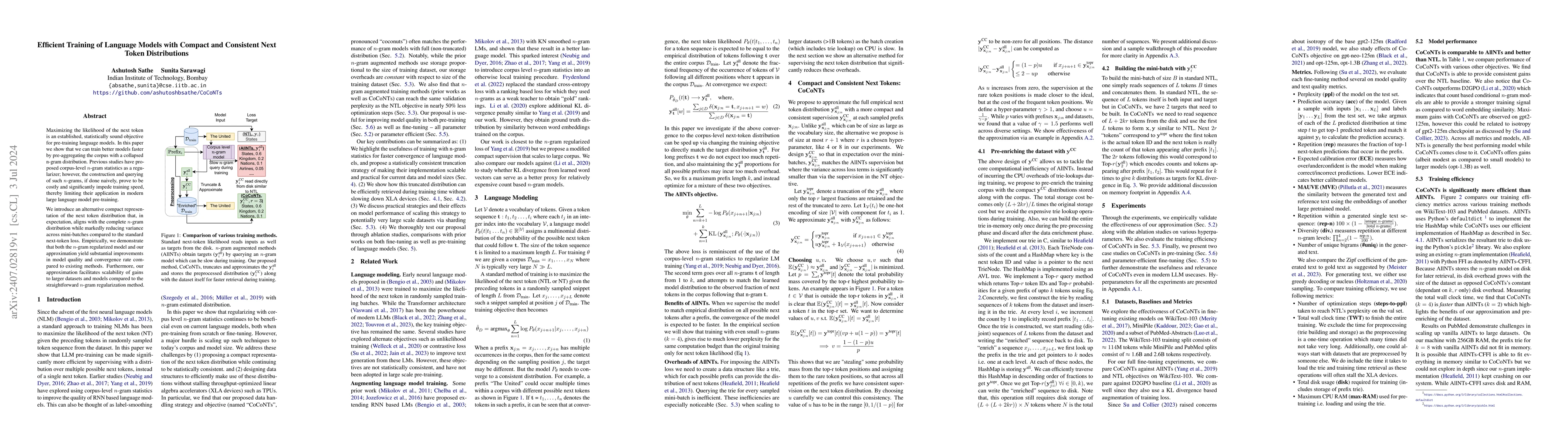 Thumbnail for Efficient Training of Language Models with Compact and Consistent Next
  Token Distributions