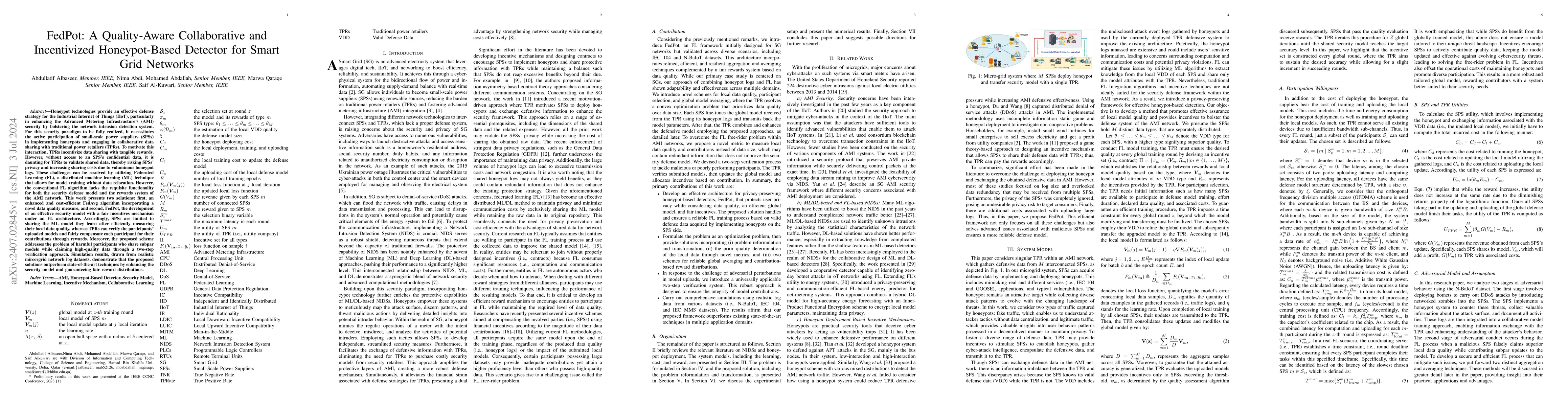 Thumbnail for FedPot: A Quality-Aware Collaborative and Incentivized Honeypot-Based
  Detector for Smart Grid Networks