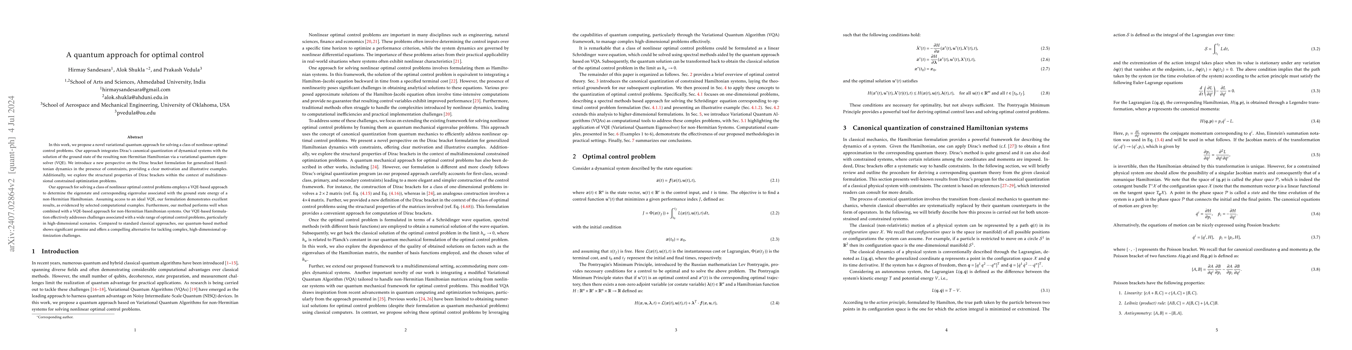 Thumbnail for A quantum approach for optimal control