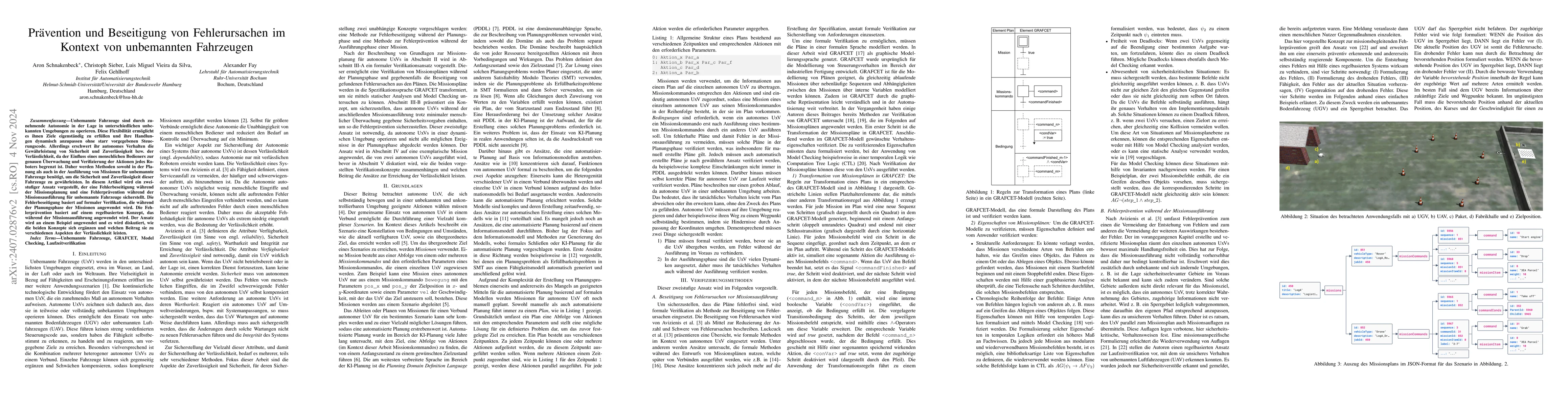Thumbnail for Pr\"avention und Beseitigung von Fehlerursachen im Kontext von
  unbemannten Fahrzeugen